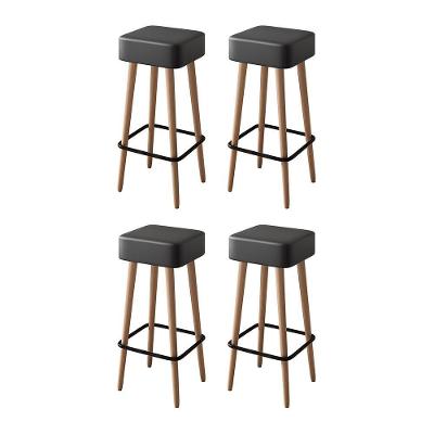 Kit 4 Banquetas Dubai 70cm Couríssimo Preto - Salaone Preto