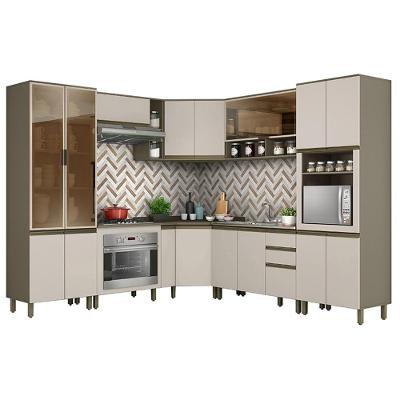 Cozinha Completa De Canto 10 Peças Connect Duna-cristal Com Balcão Forno De Embutir - Móveis Henn Duna-cristal