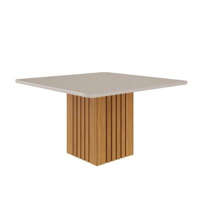 Mesa de Jantar 8 Lugares 130cm Ana Nature/Off White Cimol Móveis