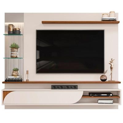 Painel Suspenso Tv 60 Pol 180 Cm Ravi Off White Freijó Dj Moveis Off White Freijo