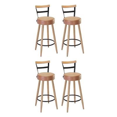 Kit 4 Banquetas Moscou 98cm Couríssimo Amarula - Salaone Amarula