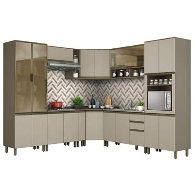 Cozinha Completa De Canto 10 Peças Connect Duna-cristal Com Torre Quente - Móveis Henn Duna-cristal