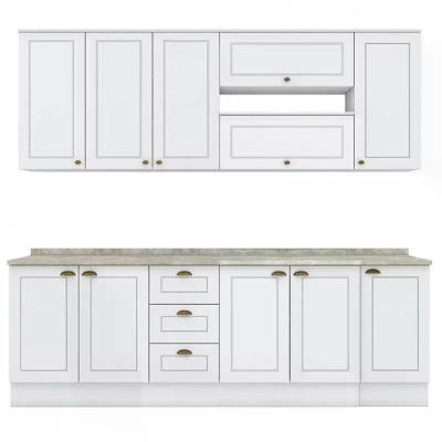 Cozinha Completa Americana 9 Peças Sem Vidro Branco - Móveis Henn Branco Hp