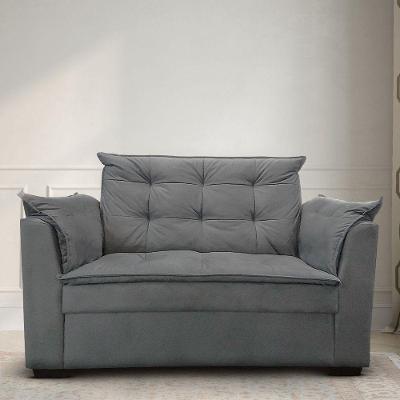 Sofá 2 Lugares Para Sala Moderno Confortável ágata Suede cinza