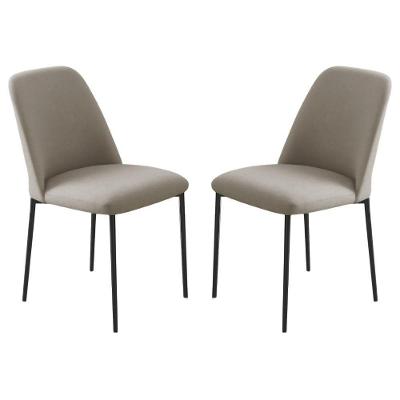 Conjunto 2 Cadeiras Londres Veludo Cappuccino Metal Preto