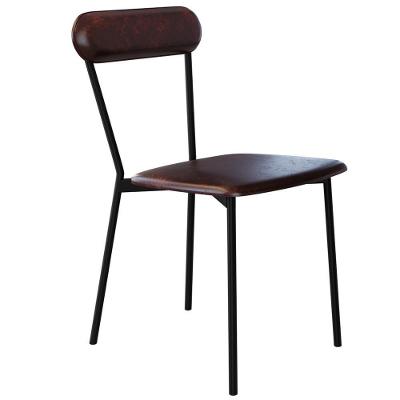 Cadeira Estofada Para Sala De Jantar Liora Preto C01 Courino Café - Lyam Decor