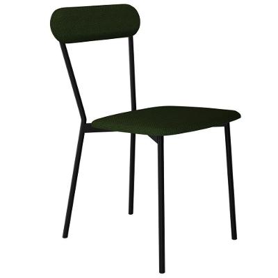 Cadeira Estofada Para Sala De Jantar Liora Preto C01 Linho Verde Musgo - Lyam Decor