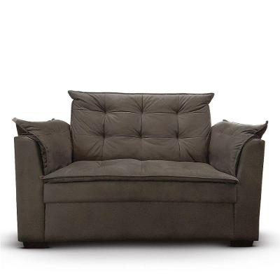Sofá 2 Lugares Para Sala Moderno Confortável Elegance Suede marrom