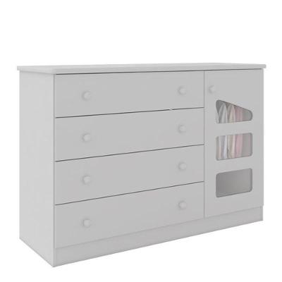 Cômoda Infantil Eloisa 1 Porta E 4 Gavetas Branco - Phoenix Baby Branco