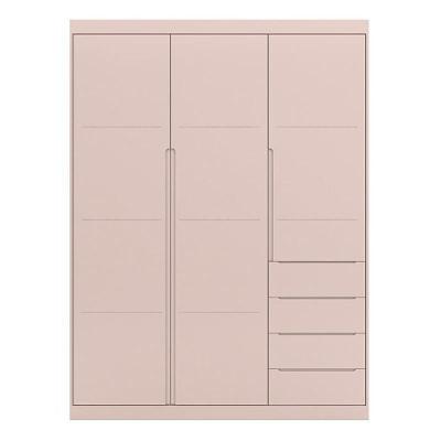 Guarda Roupa Infantil Pietra 3 Portas E 4 Gavetas Rosê - Pr Baby Rosê