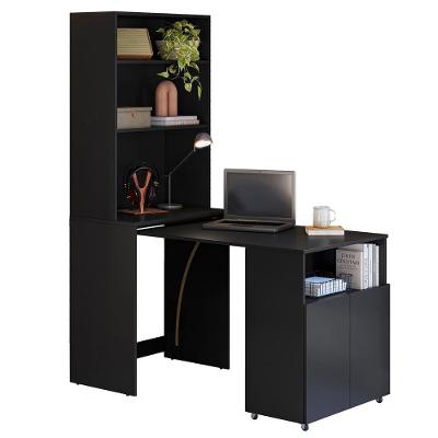 Estante Escrivaninha Para Escritório Home Office Salt Preto Z06 - Mpozenato