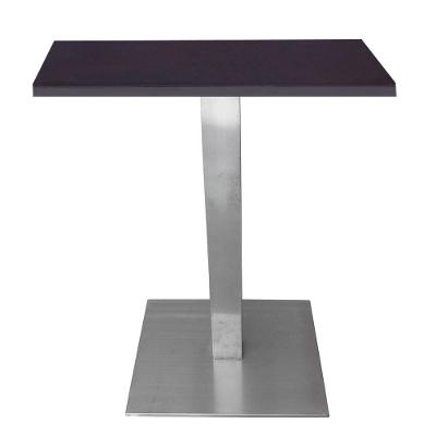 Mesa Quadrada Alpha Inox Prata 73,50 Cm (altura) Tampo Mdp Quadrado 70 Cm Preto (larg)