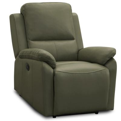 Poltrona Do Papai Retrátil Reclinável Elétrica Aniche L06 Couro Verde Musgo - Lyam Decor