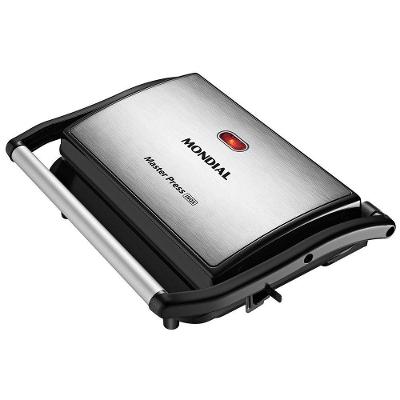 Sanduicheira E Grill Mondial Press Antiaderente Preto Com Inox 127 V