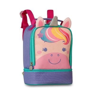 Lancheira Térmica Infantil Com Alça - Unicornio Roxo Menina