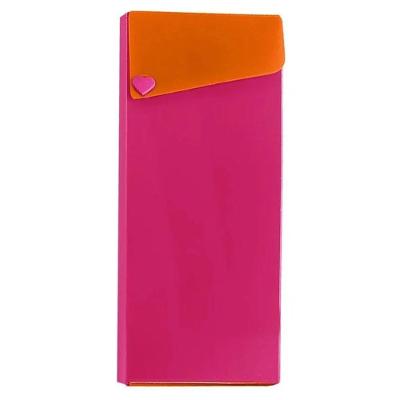 Estojo Plástico Escolar Dello - Collor Pink E Laranja