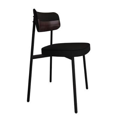 Cadeira Alloa Fixa C/4 Pés 50 X 44,7 X 83,8 Cm C/1 Un. Corriente Preto/courino Café Corriente Preto/courino Café
