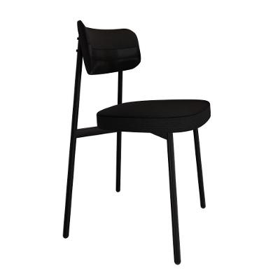 Cadeira Alloa Fixa C/4 Pés 50 X 44,7 X 83,8 Cm C/1 Un. Corriente Preto/courino Preto Corriente Preto/courino Preto