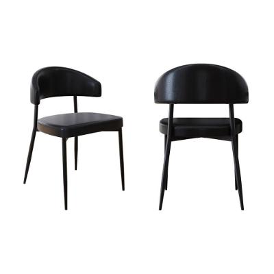 2 Unidades Cadeira Bless Fixa C/4 Pés 53 X 55 X 78cm. Courino Preto Courino Preto