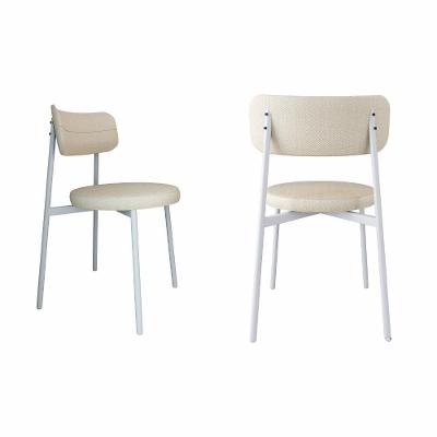 2 Unidades Cadeira Kyta Fixa C/4 Pés 50 X 44,7 X 83,8 Cm Pés Brancos. Corriente Areia Corriente Areia