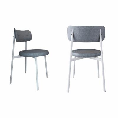 2 Unidades Cadeira Kyta Fixa C/4 Pés 50 X 44,7 X 83,8 Cm Pés Brancos. Corriente Cinza Corriente Cinza