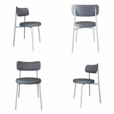 4 Unidades Cadeira Kyta Fixa C/4 Pés 50 X 44,7 X 83,8 Cm Pés Brancos. Corriente Cinza Corriente Cinza
