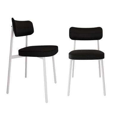 Cadeira Alloa Fixa C/4 Pés 50 X 44,7 X 83,8 Cm C/2 Un. Corriente Preto Corriente Preto