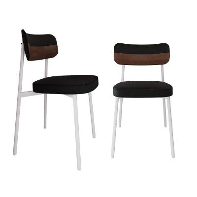 Cadeira Alloa Fixa C/4 Pés 50 X 44,7 X 83,8 Cm C/2 Un. Corriente Preto/courino Whisky Corriente Preto/courino Whisky