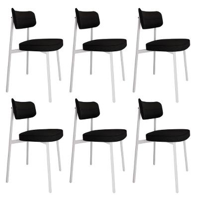 Cadeira Alloa Fixa C/4 Pés 50 X 44,7 X 83,8 Cm C/6 Un. Corriente Preto Corriente Preto