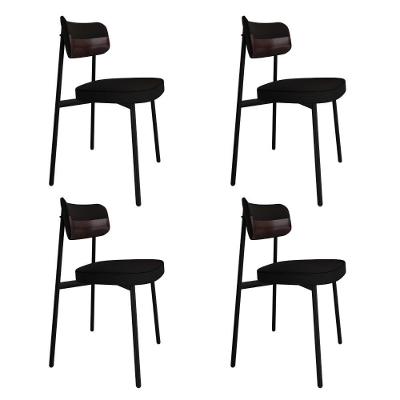Cadeira Alloa Fixa C/4 Pés 50 X 44,7 X 83,8 Cm C/4 Un. Corriente Preto/courino Café Corriente Preto/courino Café