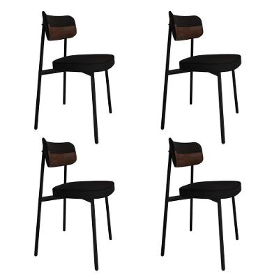 Cadeira Alloa Fixa C/4 Pés 50 X 44,7 X 83,8 Cm C/4 Un. Corriente Preto/courino Whisky Corriente Preto/courino Whisky
