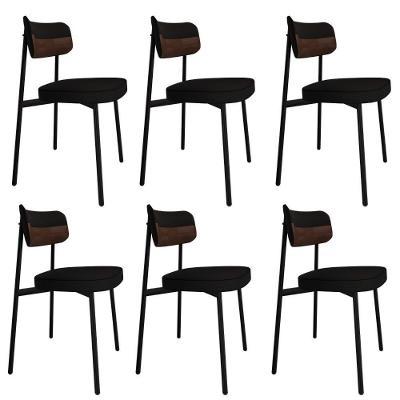 Cadeira Alloa Fixa C/4 Pés 50 X 44,7 X 83,8 Cm C/6 Un. Corriente Preto/courino Whisky Corriente Preto/courino Whisky