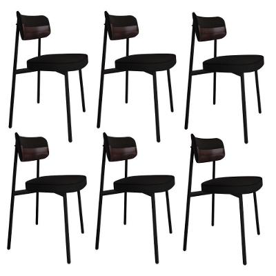 Cadeira Alloa Fixa C/4 Pés 50 X 44,7 X 83,8 Cm C/6 Un. Corriente Preto/courino Café Corriente Preto/courino Café