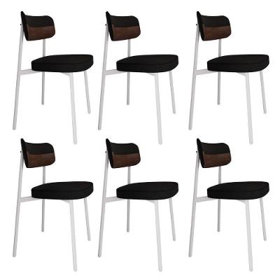 Cadeira Alloa Fixa C/4 Pés 50 X 44,7 X 83,8 Cm C/6 Un. Corriente Preto/courino Whisky Corriente Preto/courino Whisky