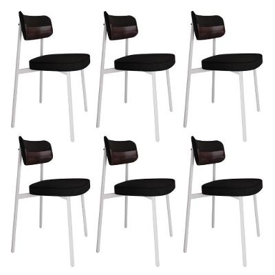 Cadeira Alloa Fixa C/4 Pés 50 X 44,7 X 83,8 Cm C/6 Un. Corriente Preto/courino Café Corriente Preto/courino Café
