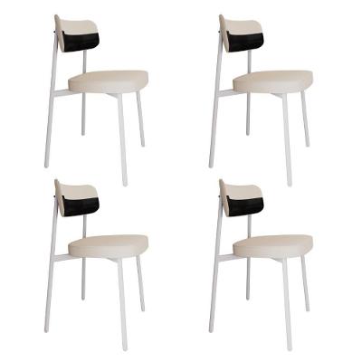 Cadeira Alloa Fixa C/4 Pés 50 X 44,7 X 83,8 Cm C/4 Un. Corriente Palha/courino Preto Corriente Palha/courino Preto