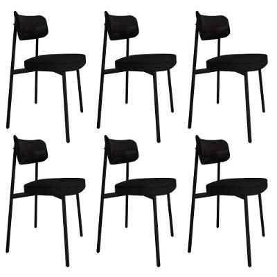Cadeira Alloa Fixa C/4 Pés 50 X 44,7 X 83,8 Cm C/6 Un. Corriente Preto Corriente Preto