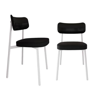 Cadeira Alloa Fixa C/4 Pés 50 X 44,7 X 83,8 Cm C/2 Un. Corriente Preto/courino Preto Corriente Preto/courino Preto