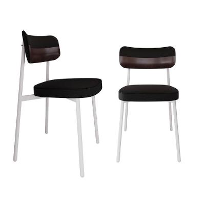 Cadeira Alloa Fixa C/4 Pés 50 X 44,7 X 83,8 Cm C/2 Un. Corriente Preto/courino Café Corriente Preto/courino Café