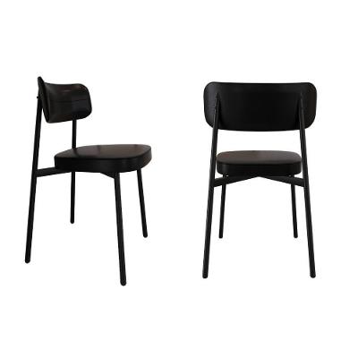 Cadeira Alloa Fixa C/4 Pés 50 X 44,7 X 83,8 Cm C/2 Un. Courino Preto Courino Preto