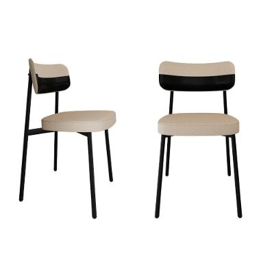 Cadeira Alloa Fixa C/4 Pés 50 X 44,7 X 83,8 Cm C/2 Un. Corriente Areia/courino Preto Corriente Areia/courino Preto