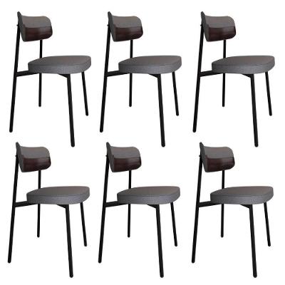Cadeira Alloa Fixa C/4 Pés 50 X 44,7 X 83,8 Cm C/6 Un. Corriente Cinza/courino Café Corriente Cinza/courino Café