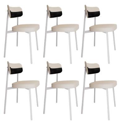 Cadeira Alloa Fixa C/4 Pés 50 X 44,7 X 83,8 Cm C/6 Un. Corriente Palha/courino Preto Corriente Palha/courino Preto