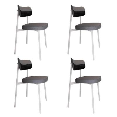 Cadeira Alloa Fixa C/4 Pés 50 X 44,7 X 83,8 Cm C/4 Un. Corriente Cinza/courino Preto Corriente Cinza/courino Preto