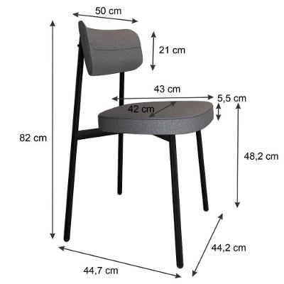 Cadeira Alloa Fixa C/4 Pés 50 X 44,7 X 83,8 Cm C/4 Un. Corriente Cinza Corriente Cinza