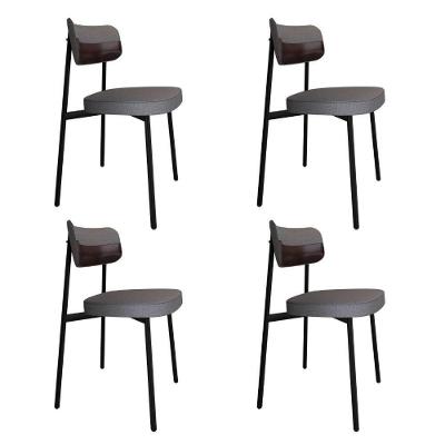 Cadeira Alloa Fixa C/4 Pés 50 X 44,7 X 83,8 Cm C/4 Un. Corriente Cinza/courino Café Corriente Cinza/courino Café