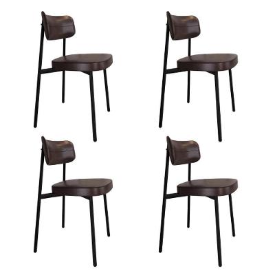 Cadeira Alloa Fixa C/4 Pés 50 X 44,7 X 83,8 Cm C/4 Un. Courino Café Courino Café
