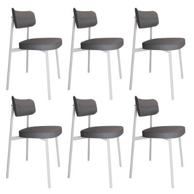 Cadeira Alloa Fixa C/4 Pés 50 X 44,7 X 83,8 Cm C/6 Un. Corriente Cinza Corriente Cinza