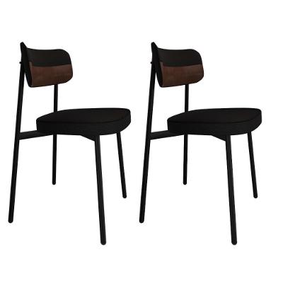 Cadeira Alloa Fixa C/4 Pés 50 X 44,7 X 83,8 Cm C/2 Un. Corriente Preto/courino Whisky Corriente Preto/courino Whisky