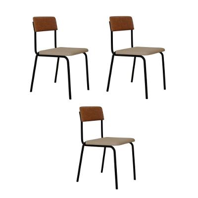 Cadeira Fit Fixa C/4 Pes 475 X 505 X 810 Mm C/3 Un. Crt.areia/courino Caramelo Crt Areia/courino Caramelo